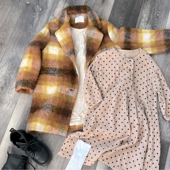 Zara Retro Peacoat Plaid Flannel Blogger Favorite - Picture 1 of 2
